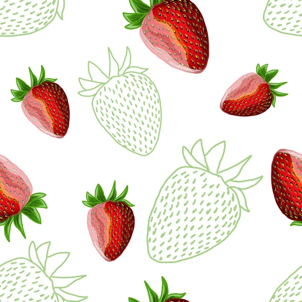 Fraise sans couture — Image vectorielle