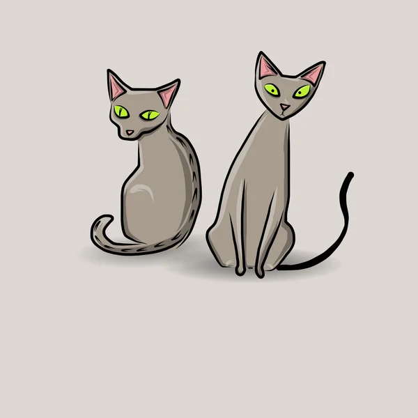 Pareja gato — Vector de stock