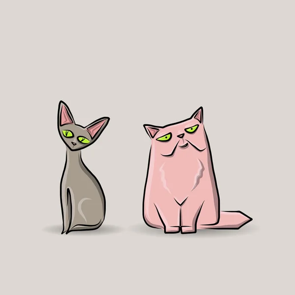 Katzenpaar — Stockvektor