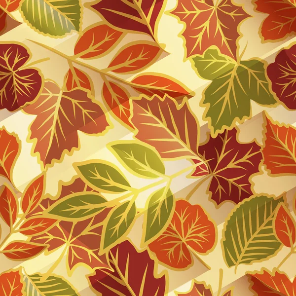 Autumn leaves seamless pattern — Stock Vector