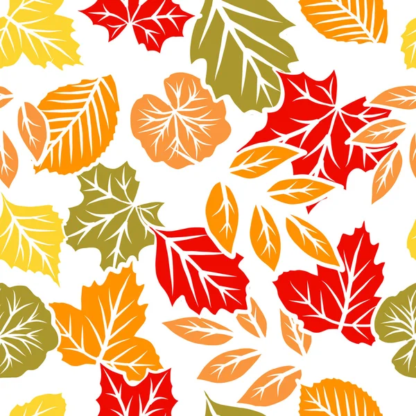 Otoño hojas patrón sin costura — Vector de stock