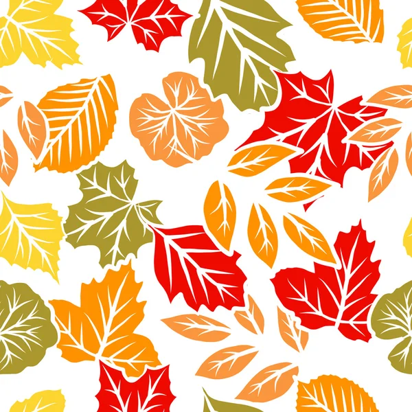 Autumn leaves seamless pattern — Stock Vector