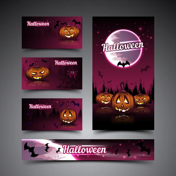 Tarjetas y banner de Halloween — Archivo Imágenes Vectoriales