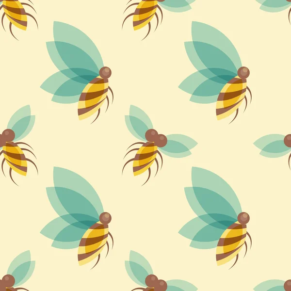 Včely bezešvé vzor — Stockový vektor