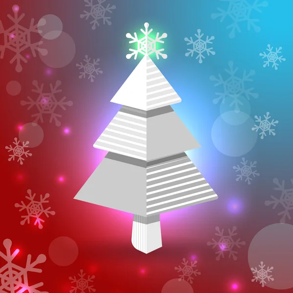 Weihnachtsbaum mit Schneeflocken — Stockvektor