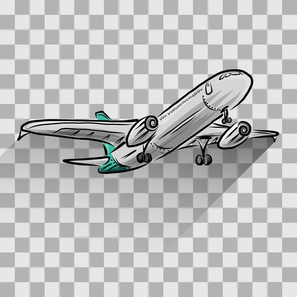 Avión aislado en transparente — Vector de stock