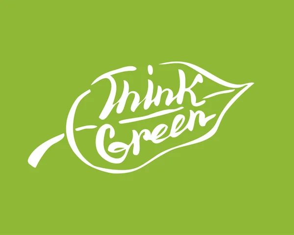 Denk groen blad — Stockvector