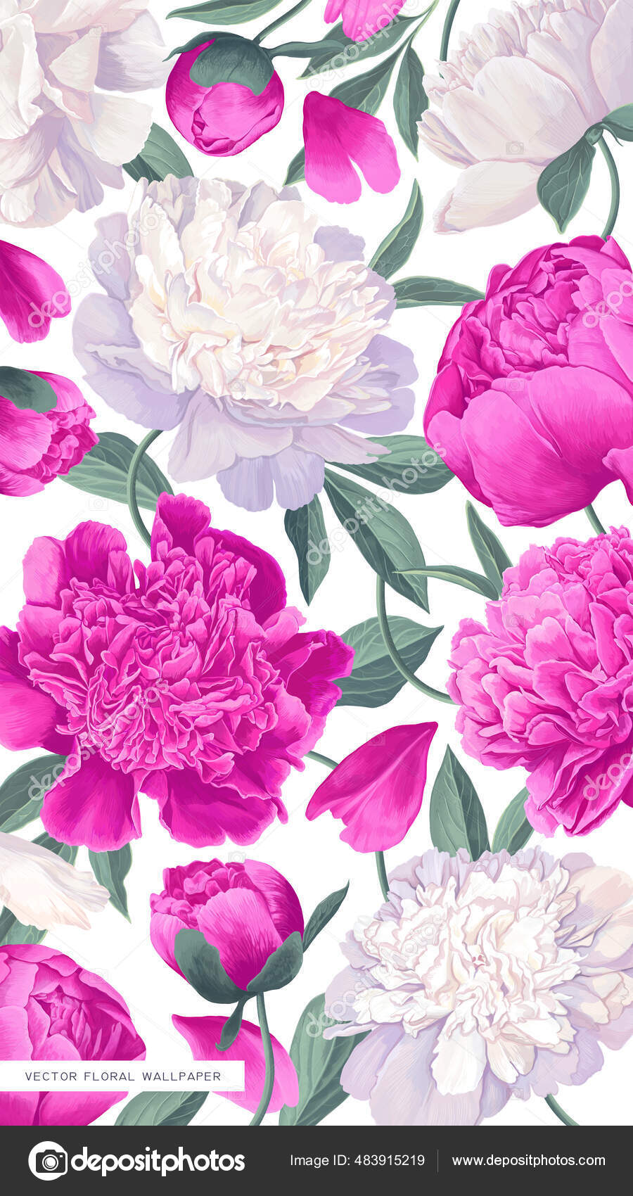 Fondo Floral Vectorial Compuesto Específicamente Para Pantallas Teléfonos  Celulares Plantilla Vector de stock #483915219 de ©MPetrovskaya, image size:900x1700