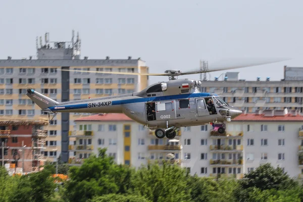 Police PZL W3A Sokol in Krakow Airshow 2016 — Stock Photo, Image
