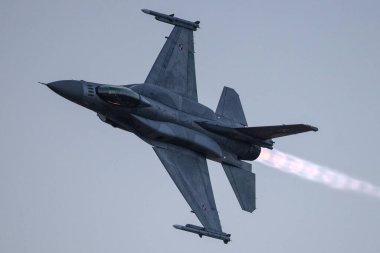 Leszno, Polonya - 18.06.2021 F-16 Polonya Hava Kuvvetleri 18.06.2021 Polonya