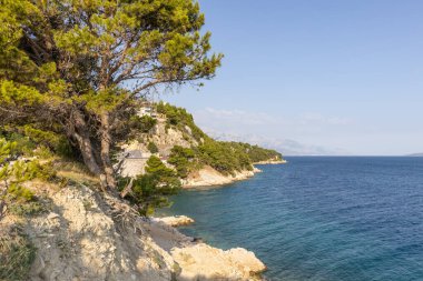 Hırvatistan 'da kıyı ve mavi deniz 