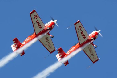 Gdynia, Polonya - 21.08.2021 Aerobatik takımı Elazny 21.08.2021 Gdynia, Polonya