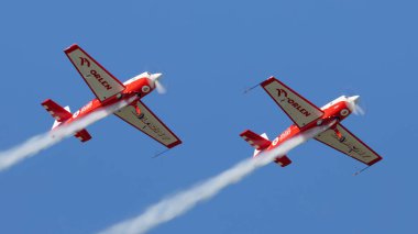 Gdynia, Polonya - 21.08.2021 Aerobatik takımı Elazny 21.08.2021 Gdynia, Polonya