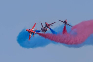 Gdynia, Polonya - 21.08.2021 Red Arrows Kraliyet Hava Kuvvetleri 21.08.2021, Gdynia, Polonya