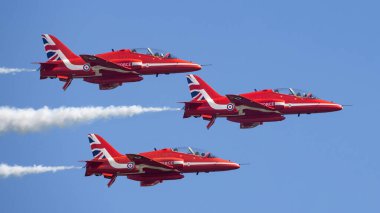 Gdynia, Polonya - 21.08.2021 Red Arrows Kraliyet Hava Kuvvetleri 21.08.2021, Gdynia, Polonya