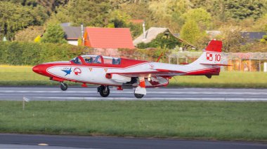 Gdynia, Polonya - 21.08.2021 Bialo Czerwone Iskry Polonya Hava Kuvvetleri 21.08.2021 Gdynia, Polonya