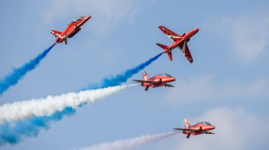 Gdynia, Polonya - 21.08.2021 Red Arrows Kraliyet Hava Kuvvetleri 21.08.2021, Gdynia, Polonya