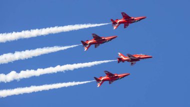 Gdynia, Polonya - 21.08.2021 Red Arrows Kraliyet Hava Kuvvetleri 21.08.2021, Gdynia, Polonya