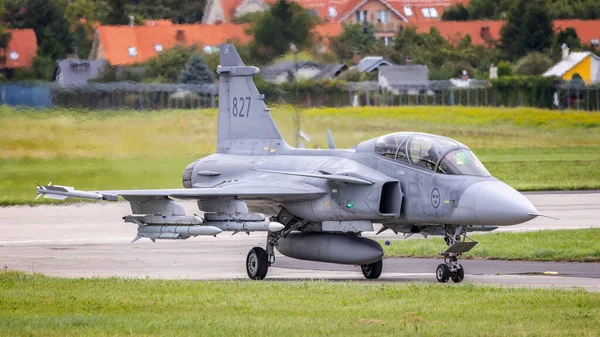Gdynia Polska 2021 Jas Gripen Sweden Air Force 2021 Gdynia — Zdjęcie stockowe