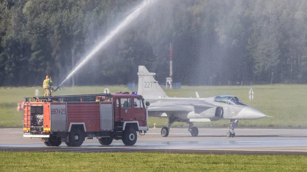 Gdynia Poland 2021 Jas Gripen Sweden Air Force 2021 Гдині — стокове фото