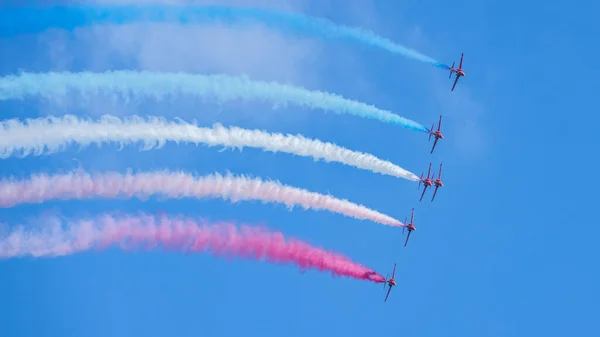 Gdynia Polonia 2021 Equipo Demostración Flechas Rojas Real Fuerza Aérea —  Fotos de Stock