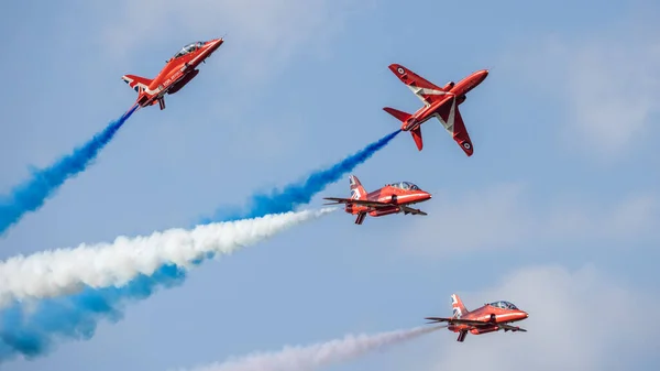 Gdynia Polonia 2021 Equipo Demostración Flechas Rojas Real Fuerza Aérea —  Fotos de Stock