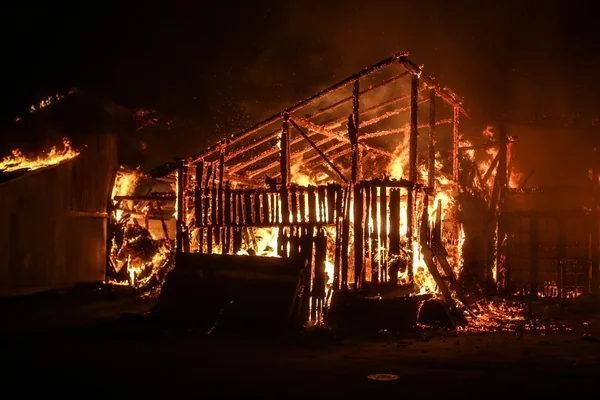 Scheunenbrand — Stockfoto