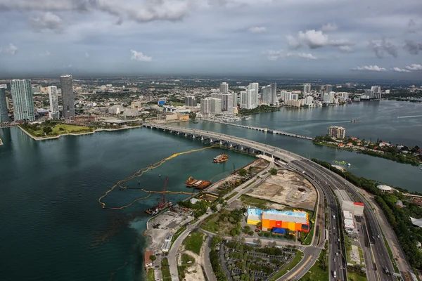 Miami Innenstadt Antenne — Stockfoto