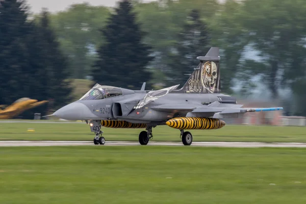 Jas-39 Gripen en Caslav — Foto de Stock