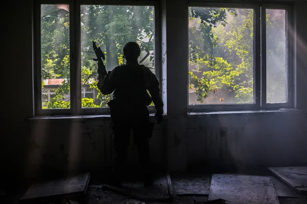 Grupo de reconstrução do exército polaco — Fotografia de Stock