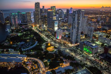 Miami şehir havadan görünümü