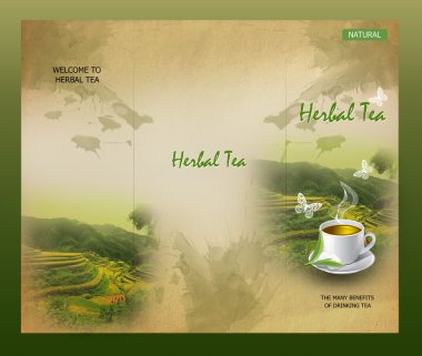 Çay broşür kartı için bir Restoran, kafe, bar.