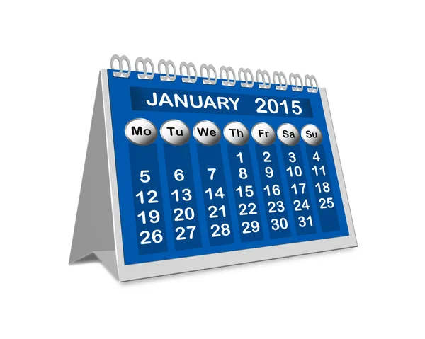 2015 1 月のデスクトップ カレンダー — ストック写真