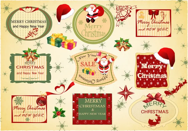 Noel vintage etiket kümesi .