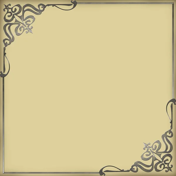 Metalen ornament op oud papier. — Stockvector