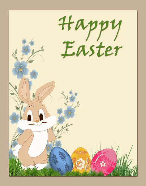 Easter bunny kaart . — Stockvector