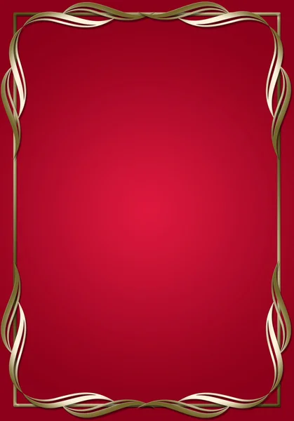 Rood frame met gouden ornamenten . — Stockvector