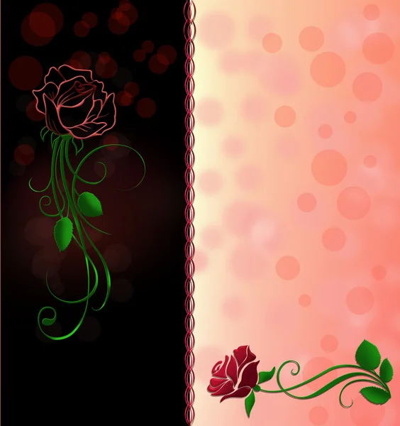 Fondo floral con rosas rojas  . — Vector de stock