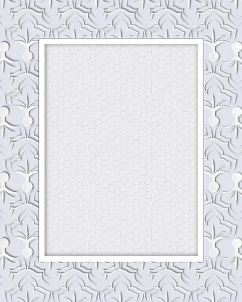 Abstract square lace frame with ornamental grey background . — Stock Vector