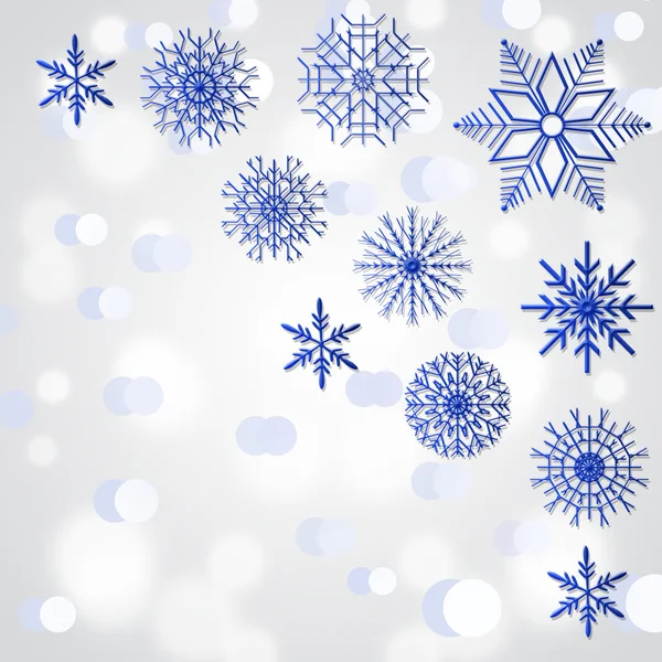 Flocons de neige bleus dans les coins  . — Image vectorielle