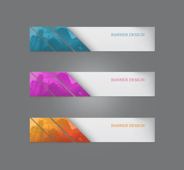 Simple colorful horizontal banners . — Stock Vector