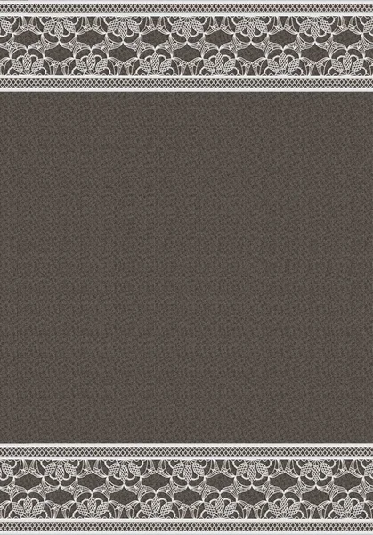 Bruine achtergrond met witte kant . — Stockfoto