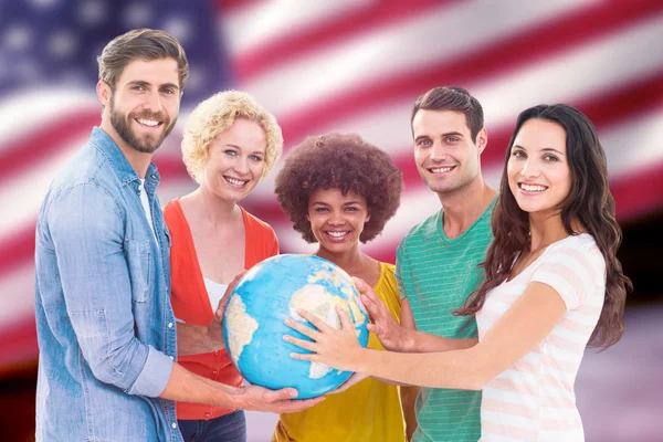 Gente de negocios con un globo — Foto de Stock