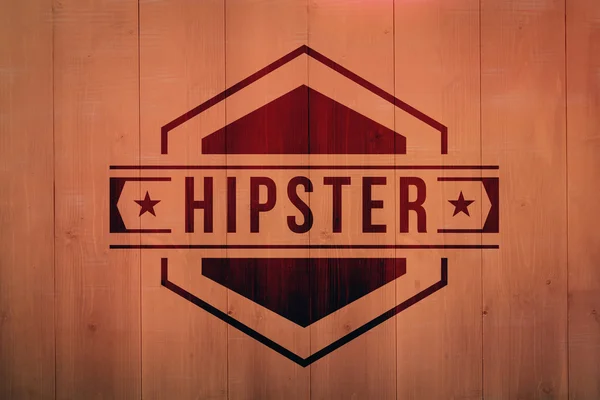 Hipster logo on planks — Stock Photo, Image