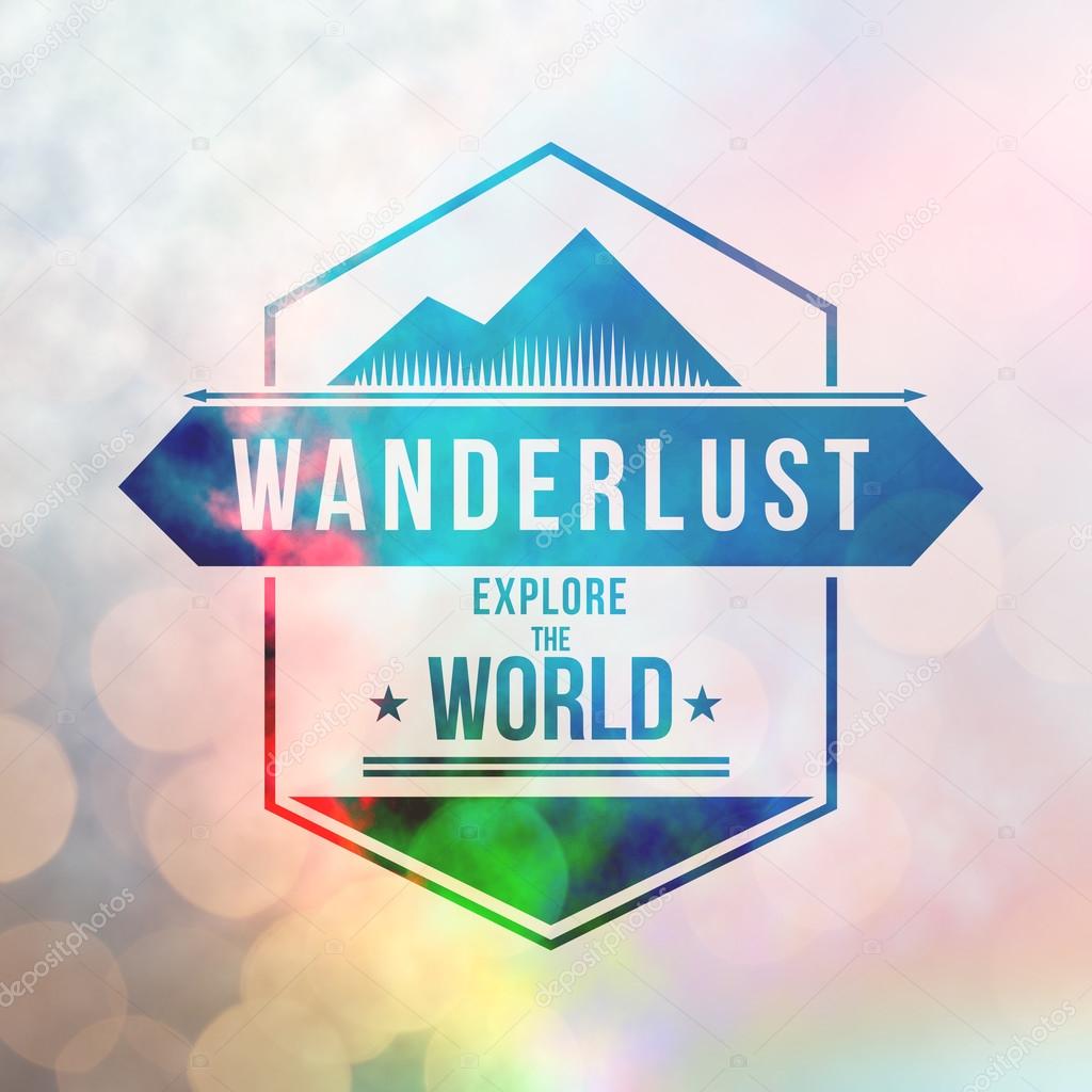 Wanderlust  explore logo against textured background