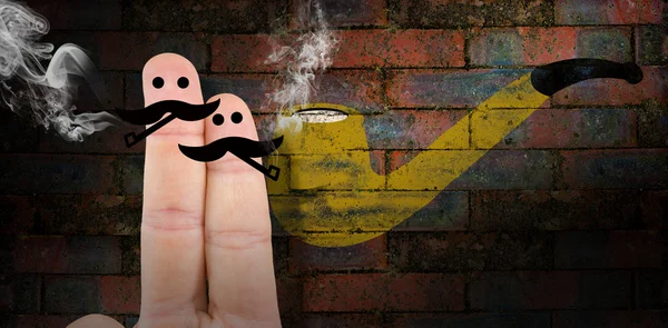 Two fingers with mustache — Stock Photo, Image