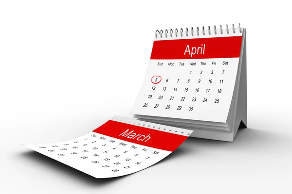 Close up van April agenda — Stockfoto