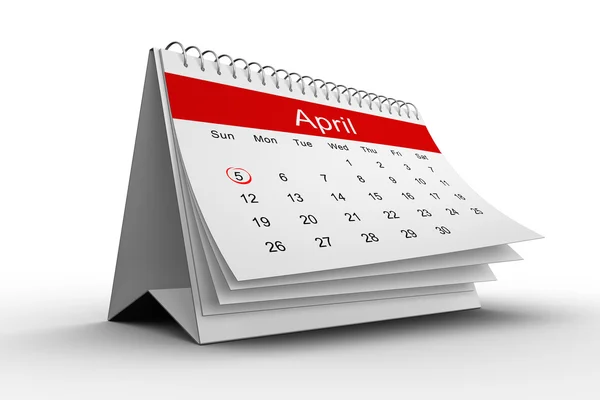 Close up of April calendar — Stock Photo, Image