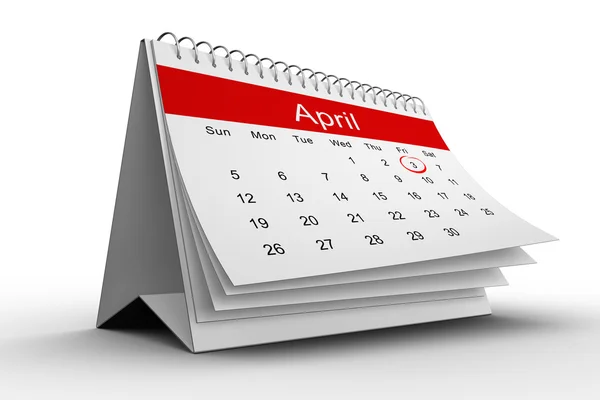 Close up of April calendar — Stock Photo, Image