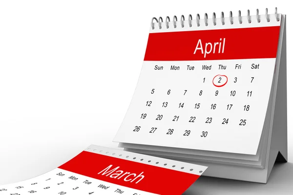 Fechar o calendário de abril — Fotografia de Stock